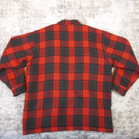 Vintage River Trader Shirt Men Large Red Black Shacket Flannel Jacket Pockets - Picture 7 of 9